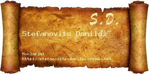 Stefanovits Daniló névjegykártya